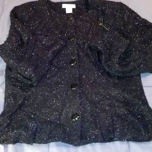 Black Lurex Cardigan Sweater